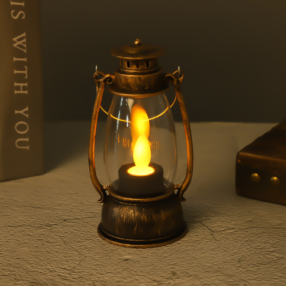 YC113 미디엄 물방울 심지 말 랜턴 [브론즈]