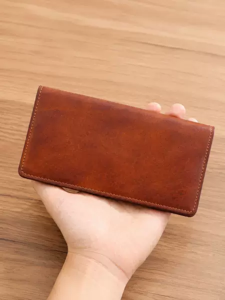 Vintage genuine leather fashion clutch wallet, passport holder, high-end first-layer cowhide wallet with multiple card slots and card holder