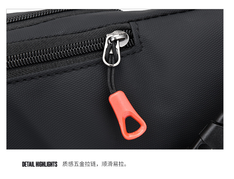 New leather waterproof waist bag for men, casual, simple and large-capacity cash register change crossbody bag, retro sporty chest bag undefined