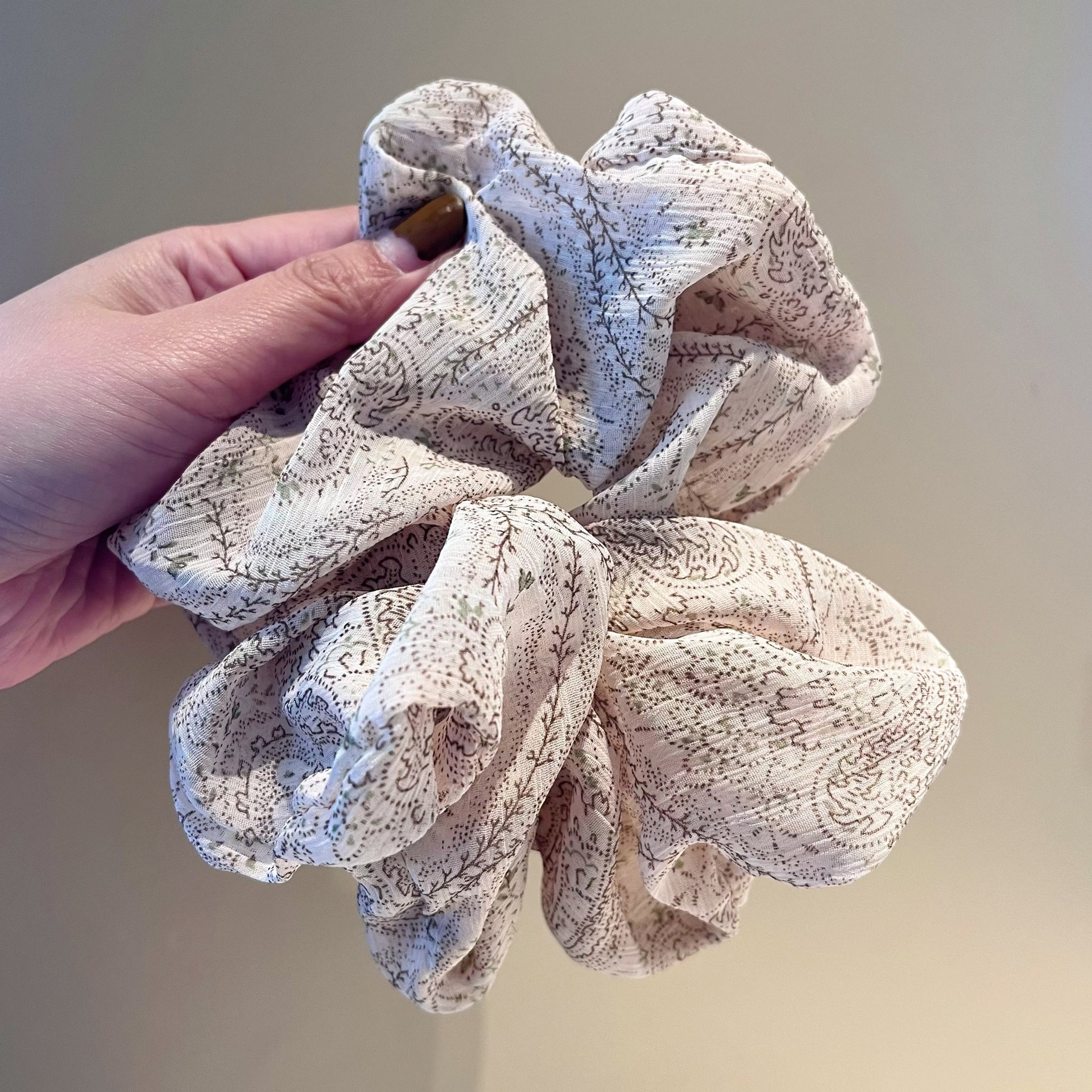 Mori tela vintage hilo salchicha anillo primavera y verano francés elegante 2023 nueva playa señora pintura al óleo estilo de impresión accesorios para el cabello