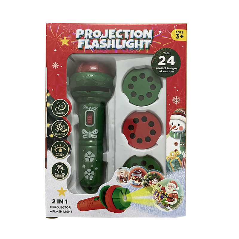 Navidad transfronteriza niños regalos de proyección linterna Papá Noel iluminado patrón de proyección juguetes al por mayor