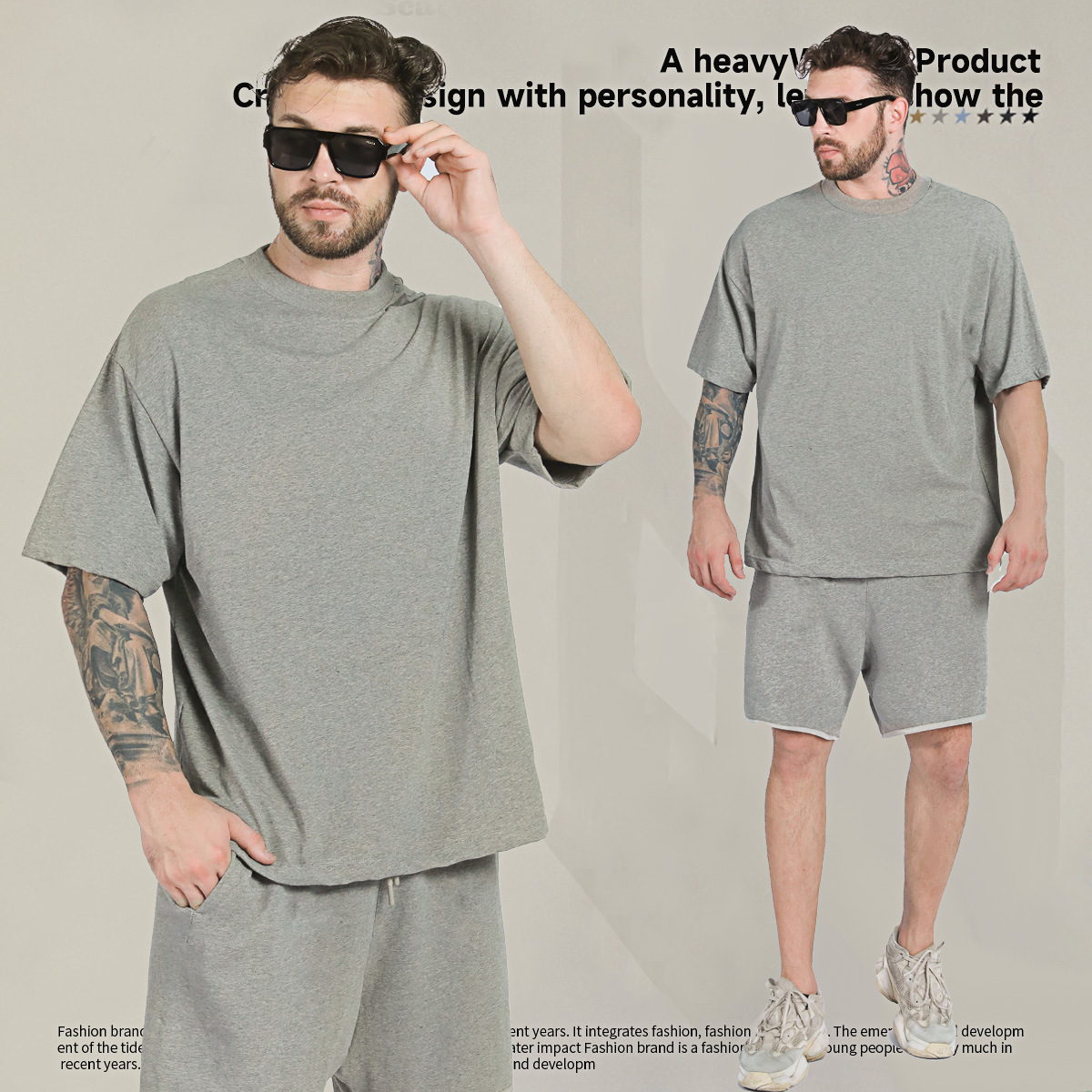 2024 primavera y verano ropa de hombre pesada marca de moda de manga corta adolescente suelta camiseta de hombre puro algodón ropa de mujer