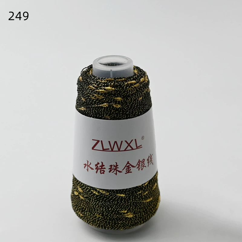 Woven silk threads handmade, 50 gram, gold and silver
