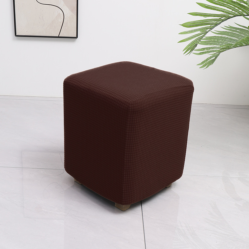 Grenzüberschreitender elastischer wasserdichter Waffelmais-Quadrat-Hocker-Bezug Staubschutz Haus Sofa All-Inclusive niedriger Hocker-Überzug