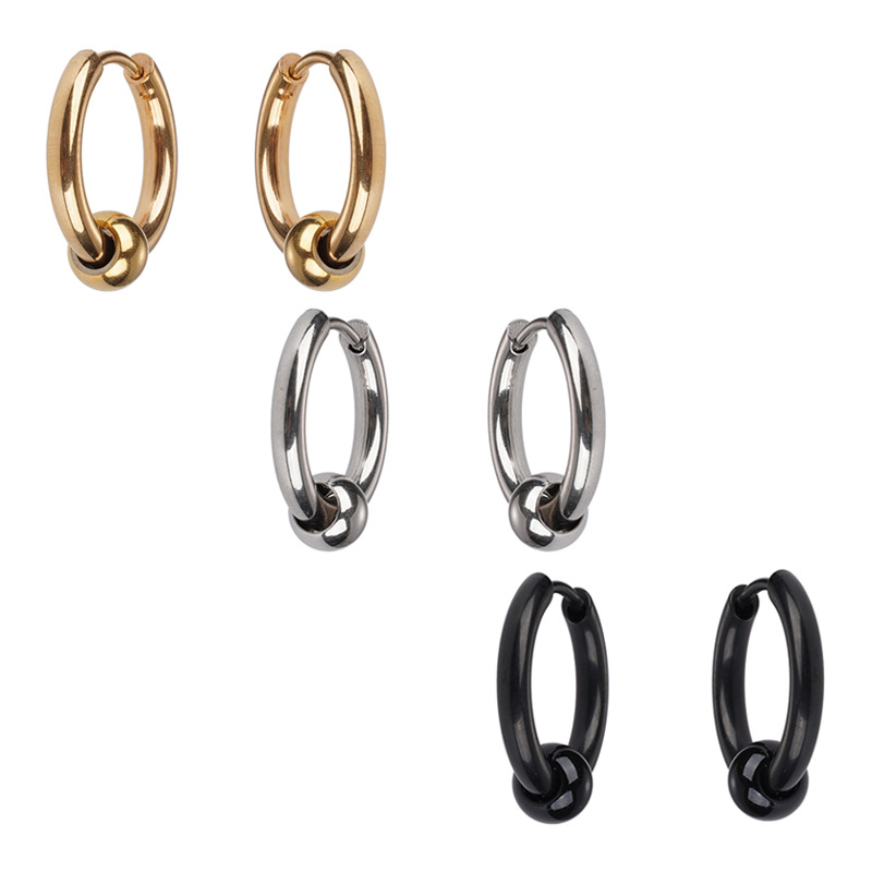 Korean fashionable geometric universal earrings stainless steel for…