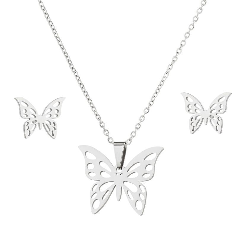 201 Stainless Steel Material Animal, Star, Heart Shape Pattern Women'S Gender Fashion Style PVD Coated Real Gold Plated Animal Star Heart Shape Stainless Steel Titanium Steel Fashion Waterproof Non Tarnish Jewelry Set