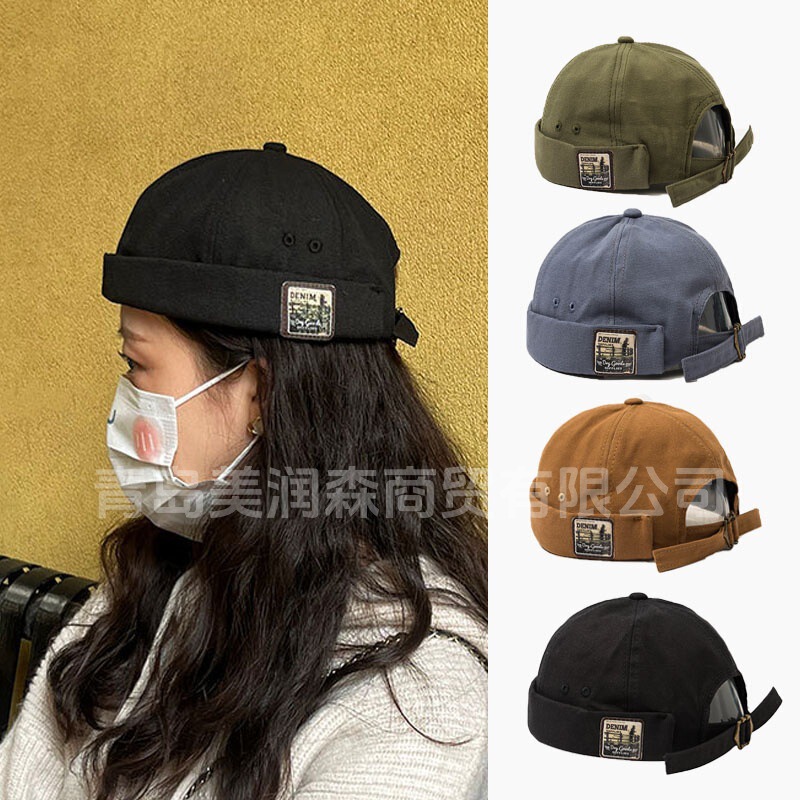 Korean style spring hat beanless melon skin hat landlord hat male street hipster hip hop hat male rogue hat sailor hat
