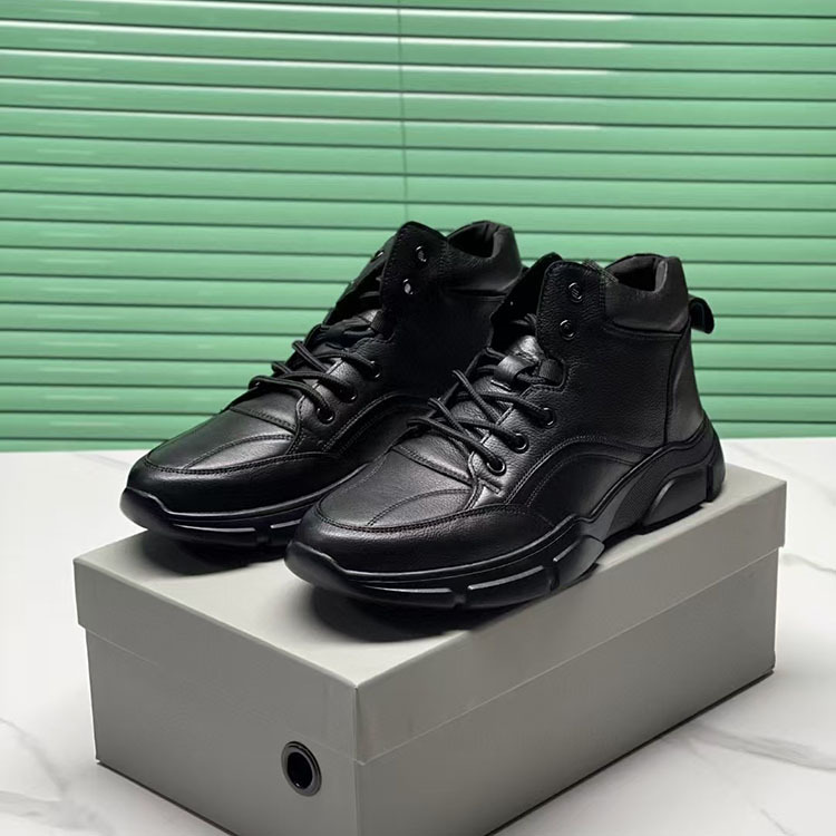 Genuine Leather Men's Shoes Fashionable Cool Casual Shoes 25 Years Fall/Winter Top Layer Cowhide Soft-soled sneaker High-top Board Shoes Joker Leather Shoes