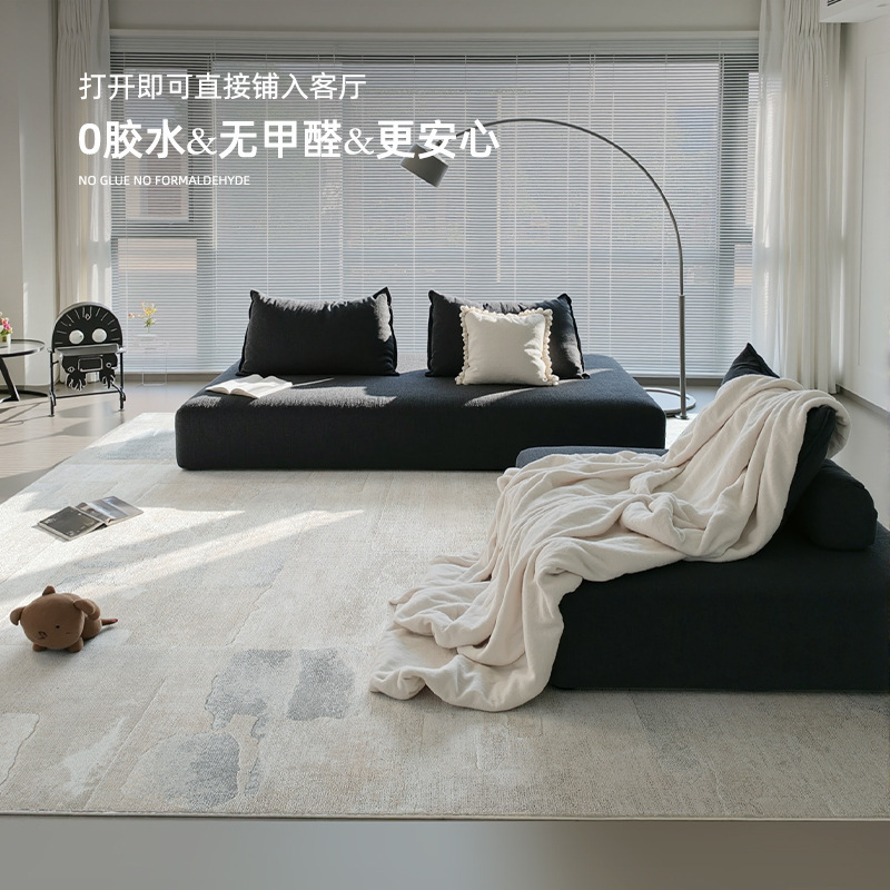 モダン、シンプル、ライト、ラグジュアリー、ハイエンドカーペット、グレー、汚れにくい、お手入れが簡単、ミニマリスト、防水、滑り止め、洗濯不要のフロアマット、カスタマイズ|undefined