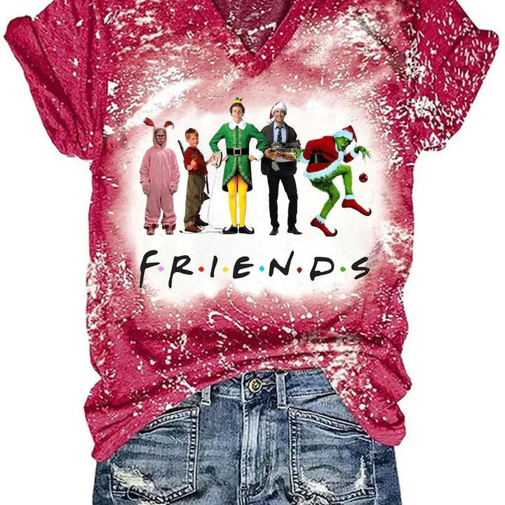 2025 new wish foreign trade 3D digital printing short sleeve V-neck T-shirt Christmas Grinch green hair strange pattern printing 2025 new wish foreign trade 3D digital printing short sleeve V-neck T-shirt Christmas Grinch green hair strange pattern printing