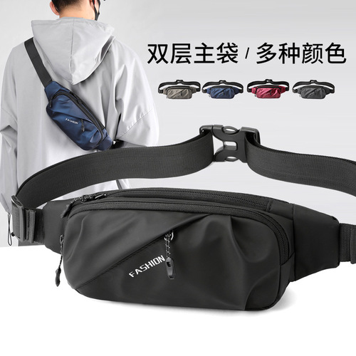 Cross-border new men's waist bag, outdoor running mobile phone bag, multi-functional chest bag, casual shoulder crossbody bag, cash register bag