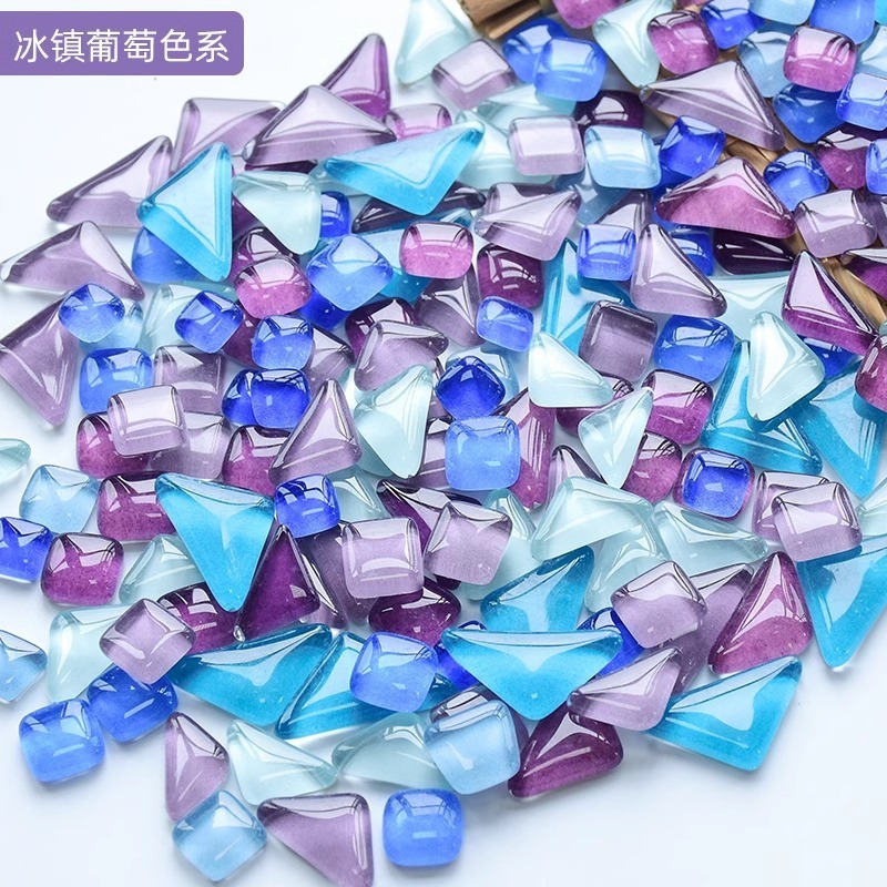 200克diy多元闪粉马赛克集合水晶自由石玻璃儿童手工材料颗粒|undefined