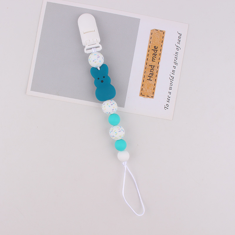 Transfronterizos bebés tetas de tetas cadena Pascua anti-perder cadena juguetes para bebés calmante goma de diente anti-caída cuerda