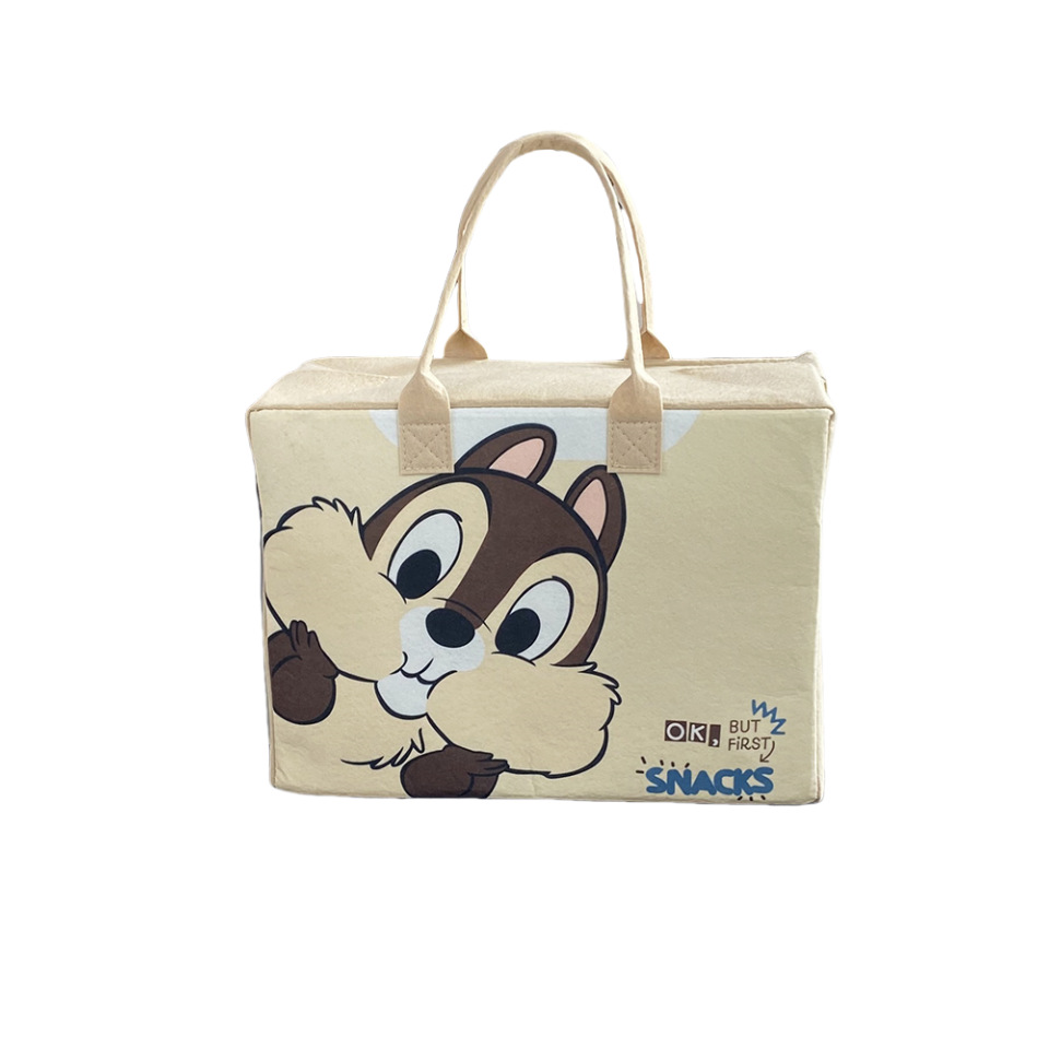 Nueva bolsa de viaje de dibujos animados plegable bolsa de almacenamiento de gran capacidad hermosa bolsa de equipaje de fieltro se puede ajustar la barra de tracción bolsa de espera
