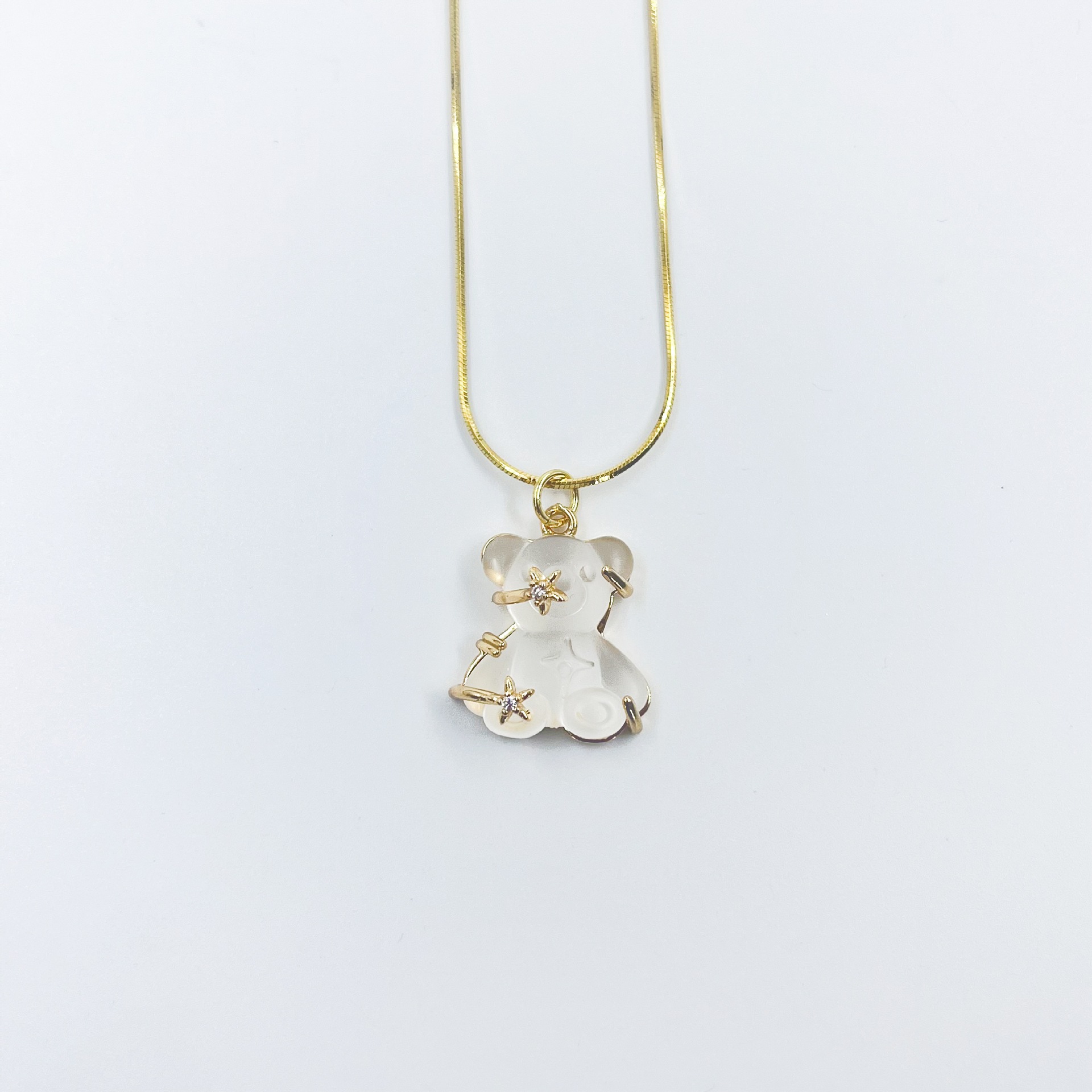 Daily, Date Occasion Resin Copper Cute Bear Pendant Necklace