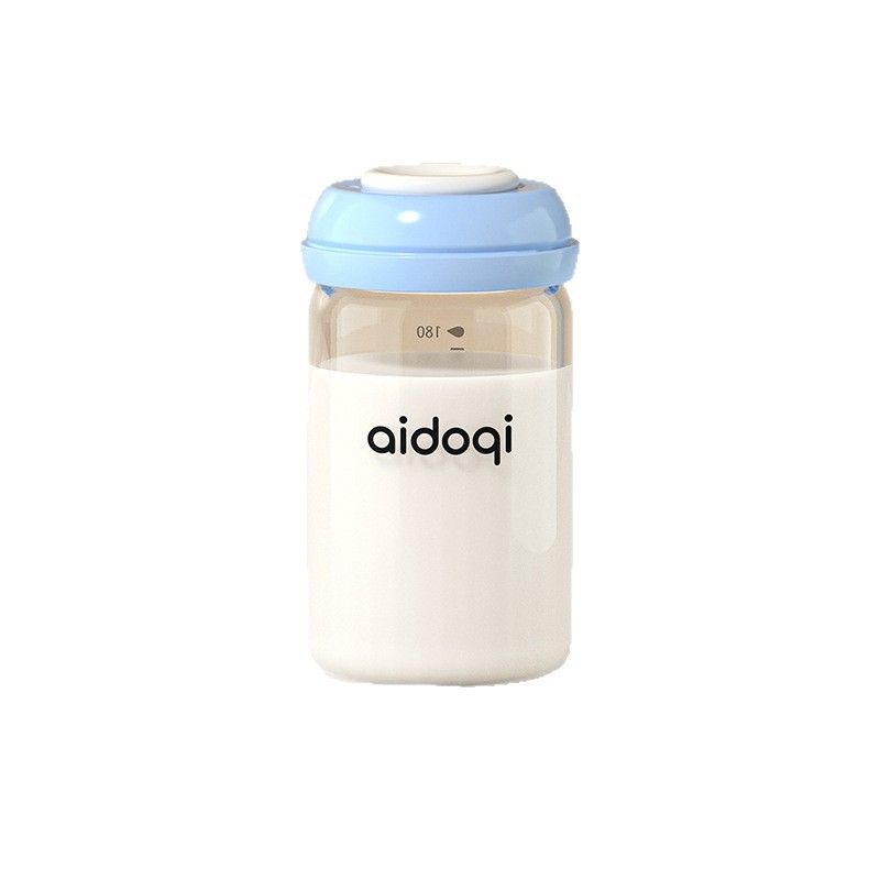 Aidoqi taza de almacenamiento de leche botella de almacenamiento de vidrio botella de conservación de leche materna botella de almacenamiento de leche materna de gran calibre 180ml botella de almacenamiento de leche materna paquete único