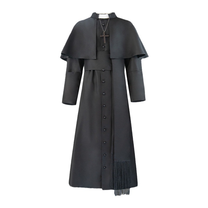 中世神父cos服ゴッドファーザーセットハロウィーン牧師コスプレ衣装メーカー卸売り|undefined
