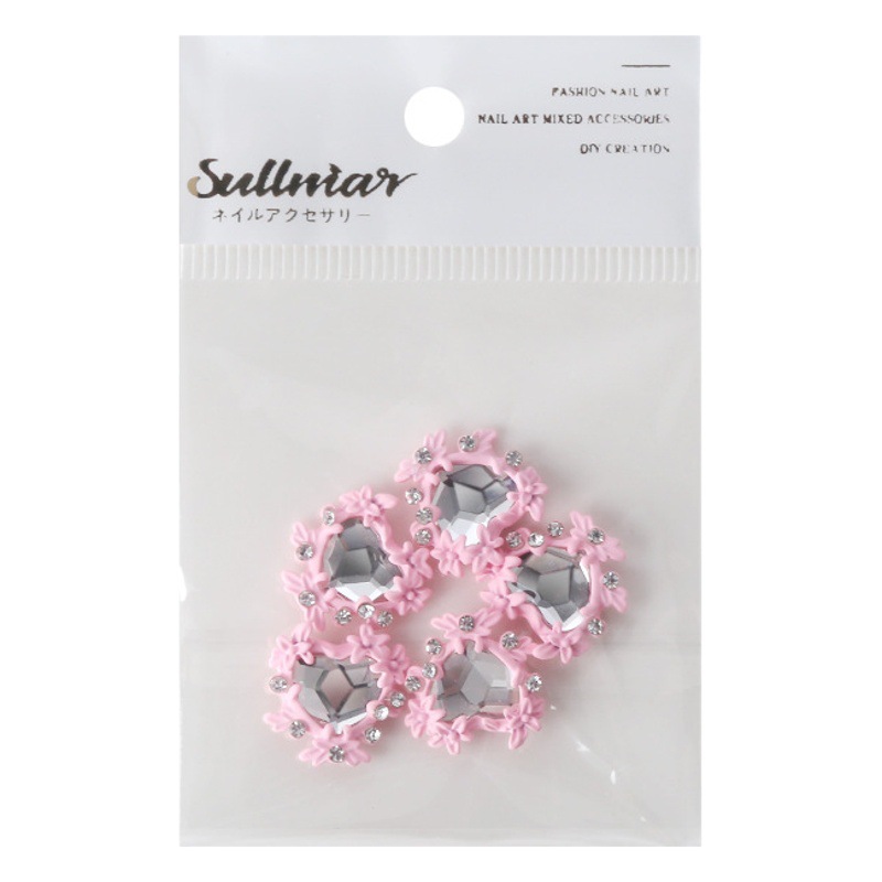 5-pieza joyería de uñas lindo amor cinta arco de ganchillo crema polvo metal decoraciones de uñas