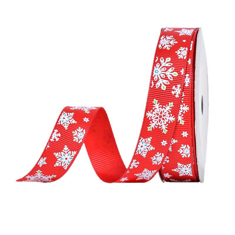 スポット卸売クロスボーダークリスマスプリントリボンホリデーデコレーションリブリボンクリスマスツリーギフト包装リボン|undefined