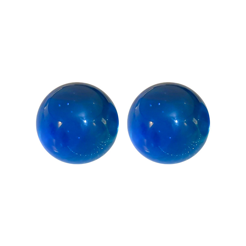 Pendientes de resina de bola transparente de color de dopamina de aguja de plata Pendientes de moda simple de estilo ins Pendientes de estilo literario femenino