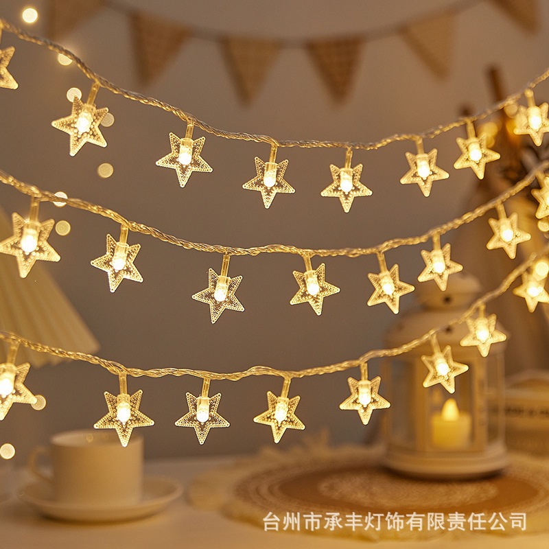Lámpara de estrellas LED lámpara de color lámpara solar al aire libre camping atmósfera de navidad decoración lámpara de cadena de lámpara