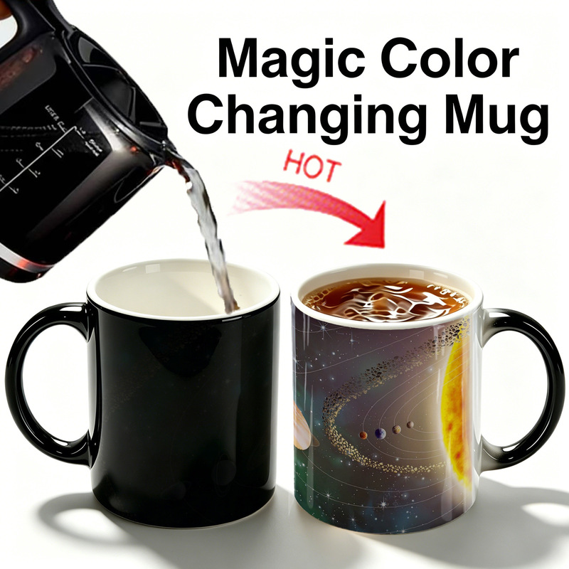 Foreign trade hot Solar System Solar System planetary color change mug ceramic thermal reaction coffee cup Foreign trade hot Solar System Solar System planetary color change mug ceramic thermal reaction coffee cup