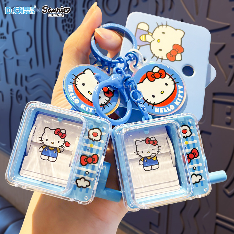 Genuino Sanrio hellokitty gato máquina de cambio de página llavero bolso colgante llavero muñeca regalo pequeño