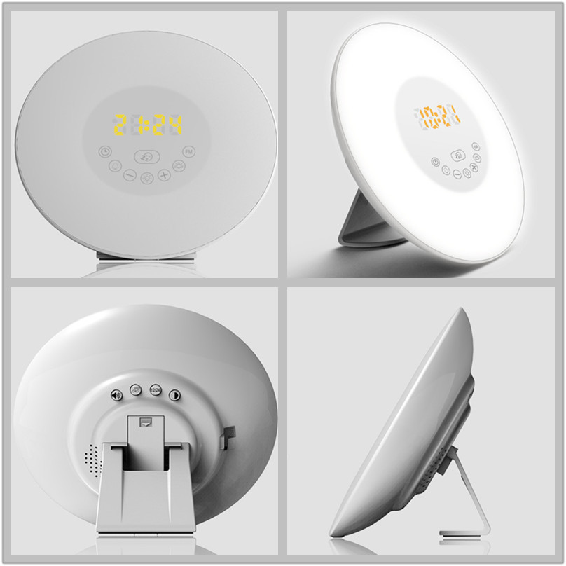 Luz de despertador amanecer reloj despertador Luz de despertador luz solar simulada luz de noche LED luz de noche