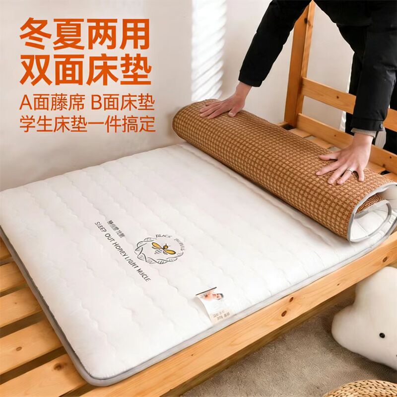 New Winter and Summer Double-Sided Mattress Cushion, Dual-Use Ice Rattan Mat, Thickened Student Dormitory Mat, Tatami Mattress Wholesale