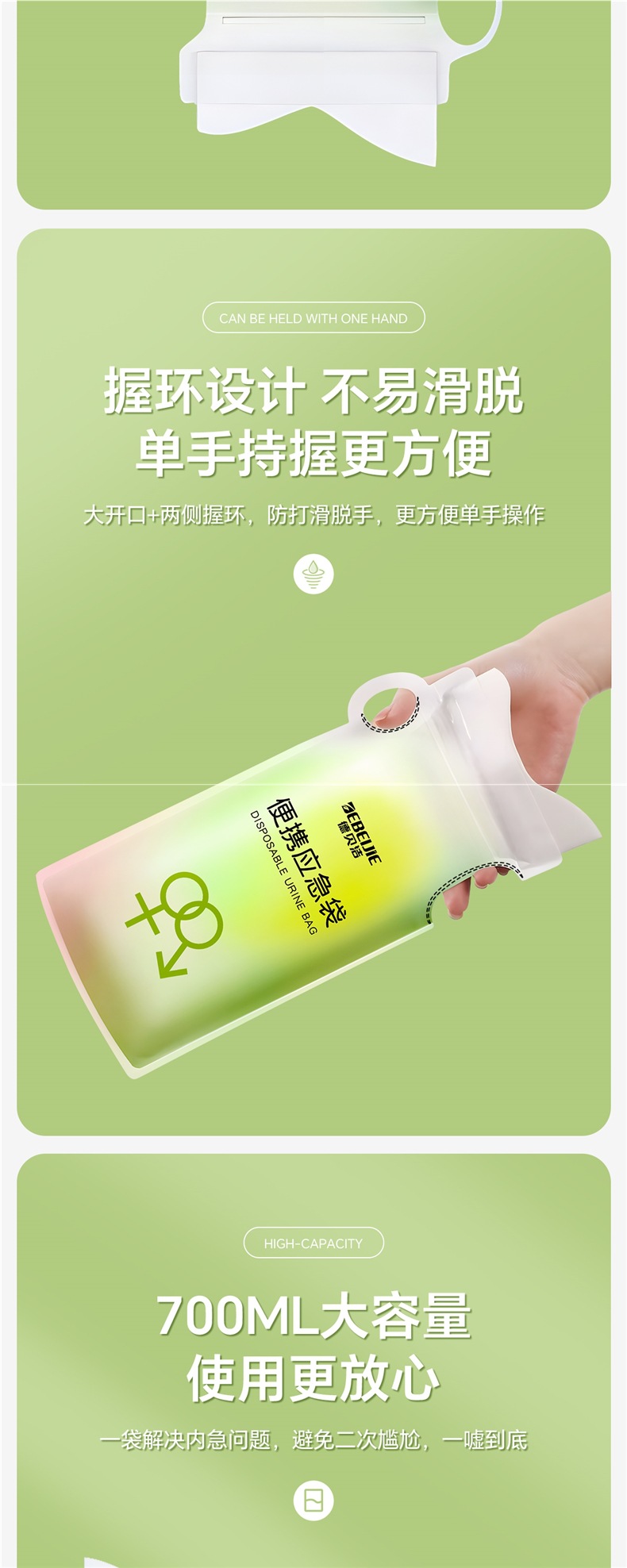Emergency Urine Bag Portable Disposable Unisex Travel Car Urinal Toilet Urine Large Capacity Hospital Use