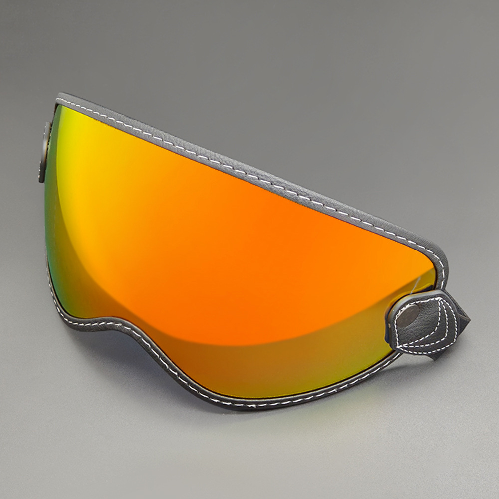 Retro Bubble Mirror Universal Helmet Lens Strap-On Off-Road Goggles Sun Protection Mirror Silicone Non-Slip Easy to Remove