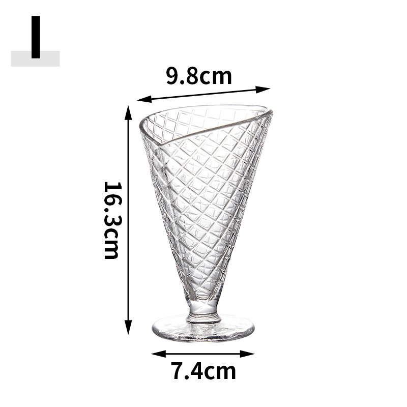 Taza de helado creativa al por mayor Tazón de helado estilo ins Tazón de bebida fría Batido de postre Tazón de vidrio Ensalada de frutas Tazón pequeño