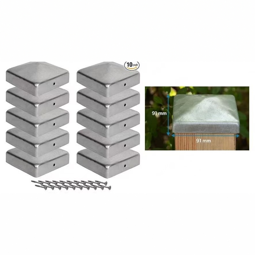 柱盖免费螺丝的帽子镀锌栅栏柱盖/金属盖柱盖压铸栏杆盖帽