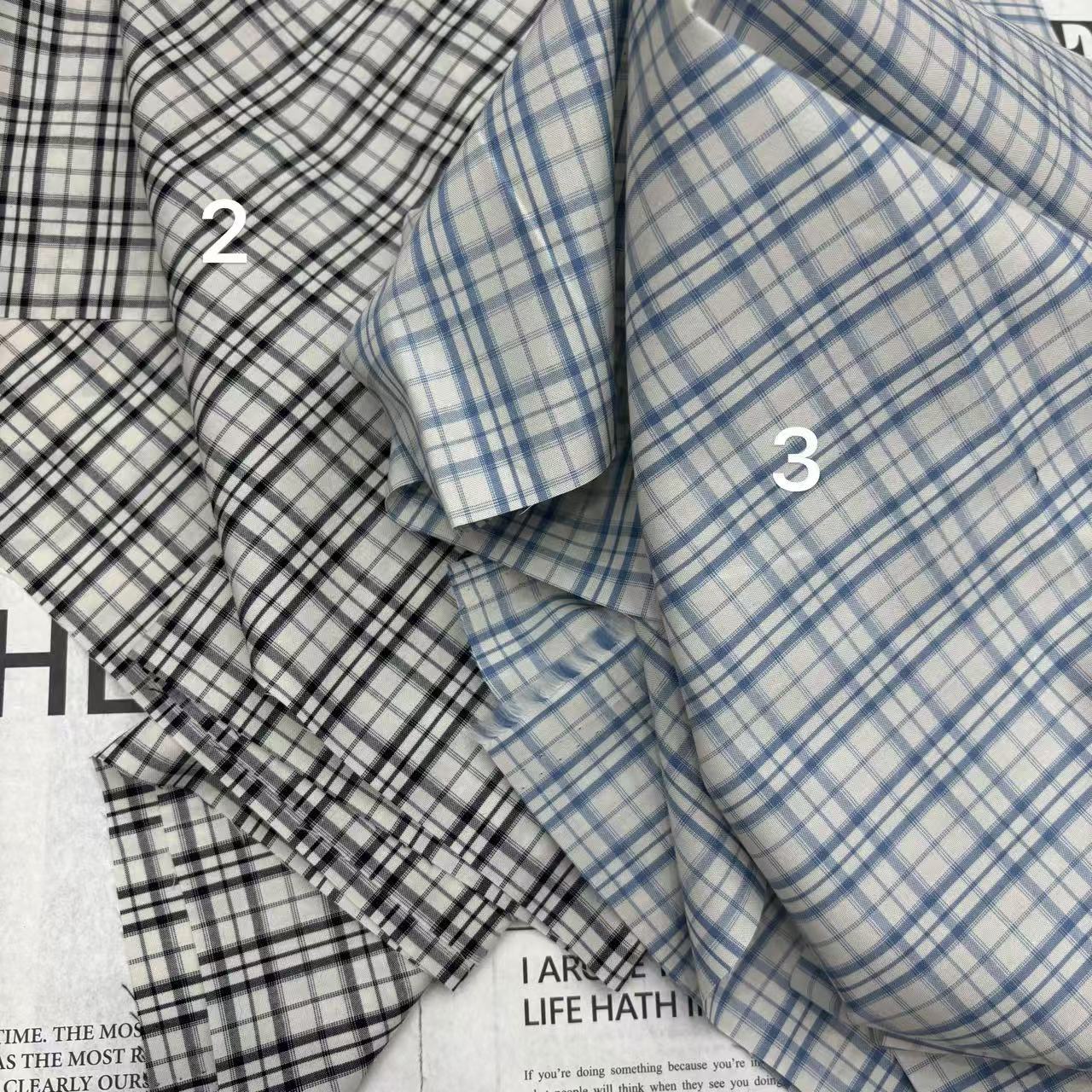 全棉复古韩系色织格子衬衫面料 爸爸装面料 男士休闲服装睡衣布料