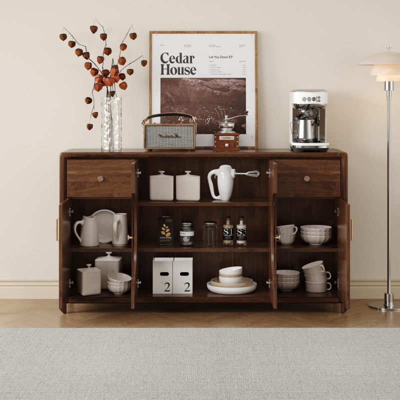 Gabinete de comedor nuevo estilo chino de madera sólida hervir el armario de vino del comedor armario de almacenamiento armario de sala de estar integrado contra la pared armario de té para el hogar