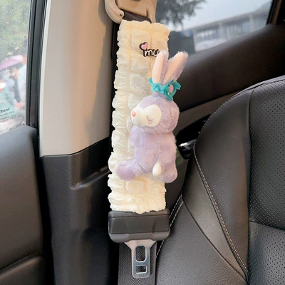 Seat belt shoulder pad, Car Four Seasons Universal Soft - a-purple-rabbit-puff-shoulder-protector