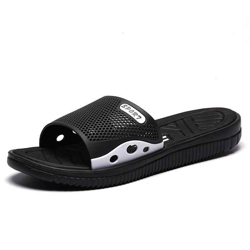 Northern Frontier Wolf Slippers Non-Slip Slippers Hard Sole Outdoor Wear Bathroom Black Men's Hollow Outdoor Non-Slip Soft Sole Wash