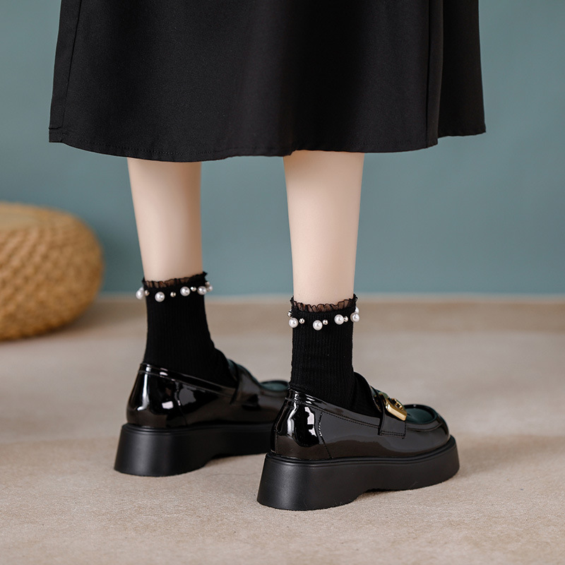 Small stature 33 size inside height increase small leather for women 2024 new women's thick soled black 100 pairs with_voghion.com