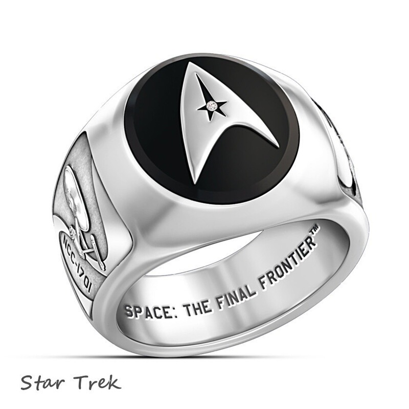 Hecheng wish AliExpress cross-border supply hot jewelry Star Trek logo ring European and American style for men and women