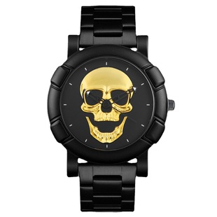 Skull Skull Steel Band Men's Watch Foreign Trade Cross-border Hot Selling Personality Metal Men's Watch Gift Watch Factory Wholesale