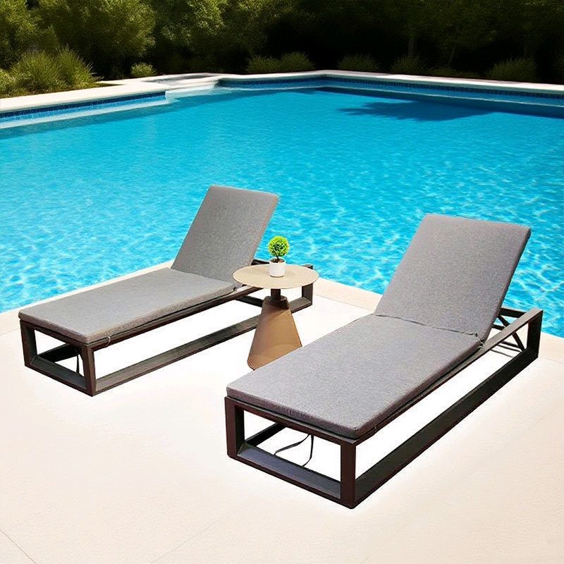 Cama de relajación impermeable y protector solar jardín piscina sillón al aire libre patio residencial al aire libre silla de playa frente al mar sombreado