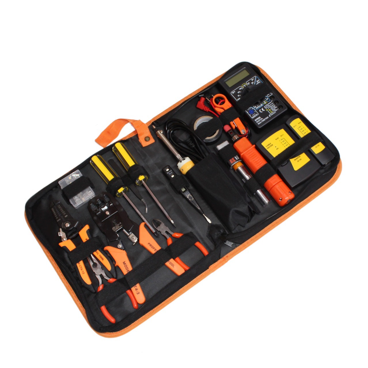 17件套网络维修工具组合套装JM-P15测电笔测线仪电铬铁网钳工具