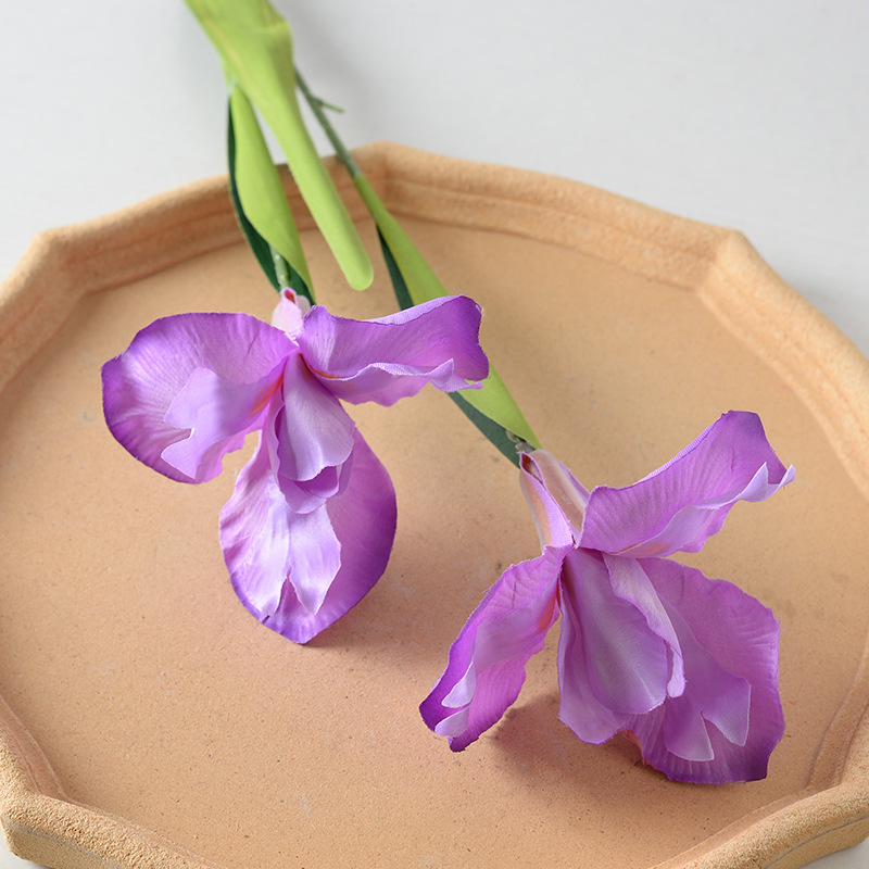 Flores de simulación 2 iris pintura al óleo de flores de boda de Alice flores de seda del salón de la boda props de disparo flores falsas celebridades en línea
