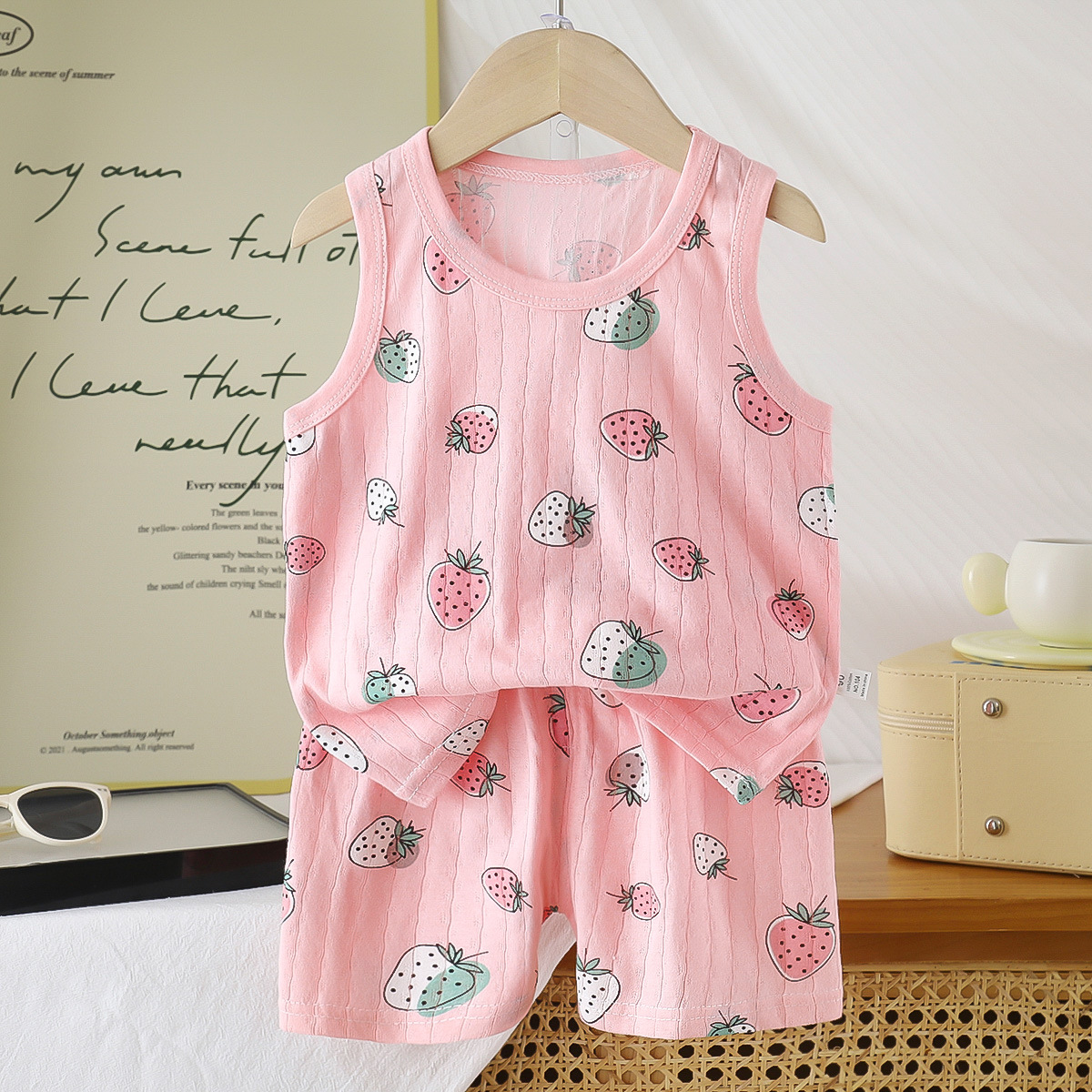 Chaleco infantil de algodón nuevo verano 2026 tipo delgado un juego de niños de verano Baby Baby ropa de verano para niños