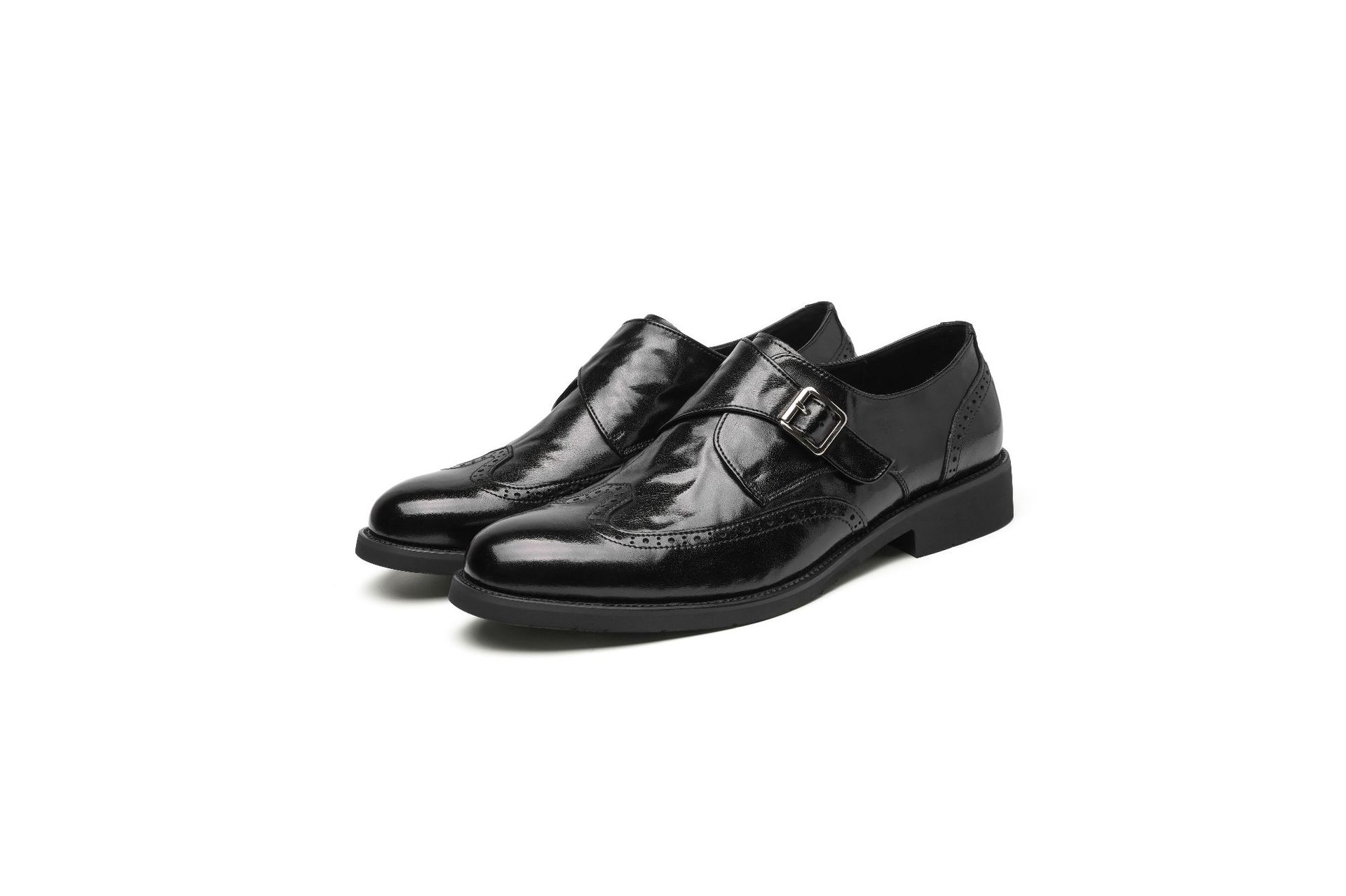 ShoeVault Brogue Echtleder Herbst Atmungsaktiv Herren Bräutigam Arbeitsanzug Casual Klettverschluss Business Derby Schuhe_voghion.com