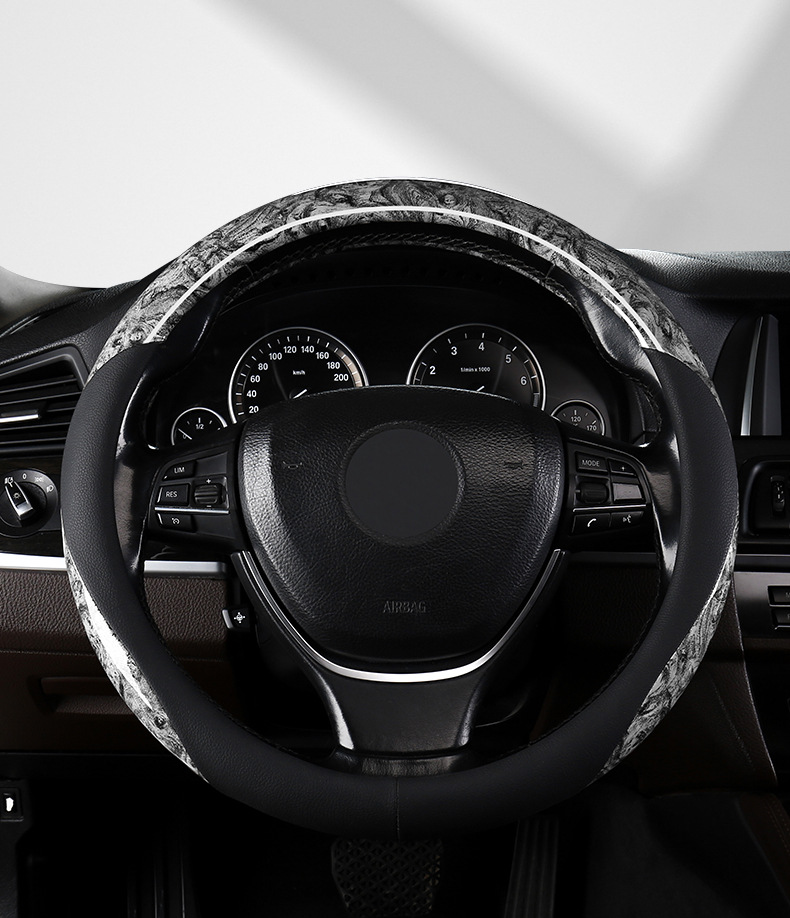 Car Steering Wheel Cover Peach Wood Grain Four Seasons Universal Non-Slip Sweat Absorbing High-Level Internet Celebrant Decorative Summer Handpiece Cover for Men