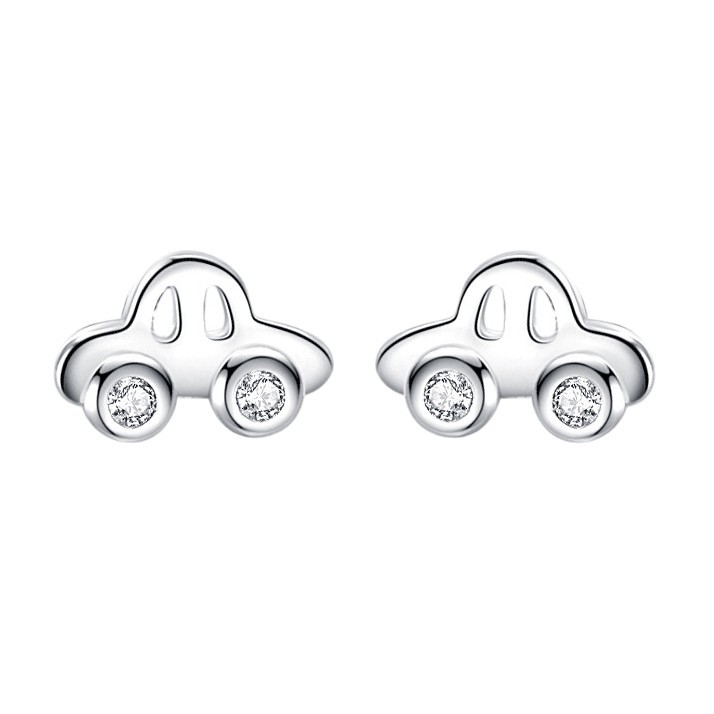 Aretes creativos de las mujeres de plata esterlina del coche S925 al por mayor coreano lindo mini coche pendientes ins estilo diversión