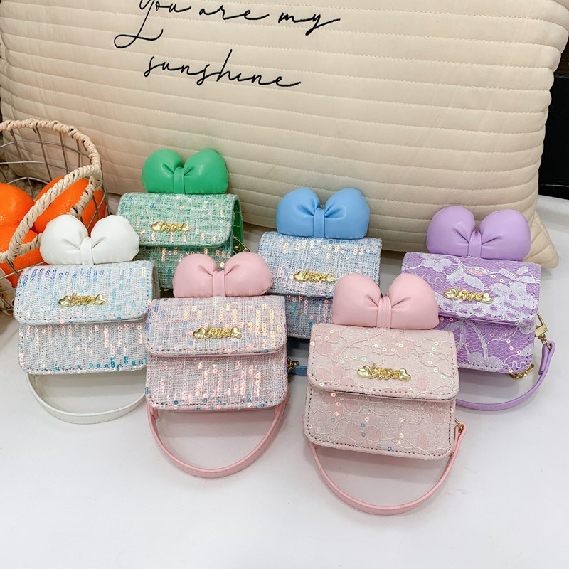 Coreana mini niños niñas bolso de hombro cadena arco bolso de hombro bolso de mujer primavera nuevo