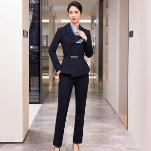 High-end Professional Suit suit Women's New Spring and Autumn Hotel Front Desk Reception Tooling Guide Shopping Case Field Customer Service Work Clothes