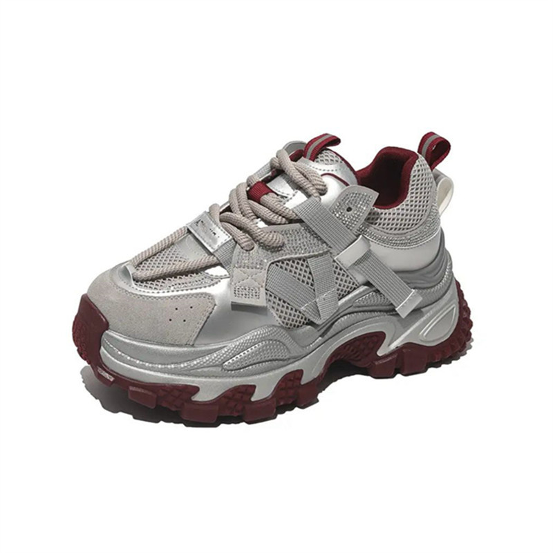 2024 moda de otoño 7cm de altura de lazos versátiles zapatos de papá zapatos de deporte transpirables zapatos casuales mujeres